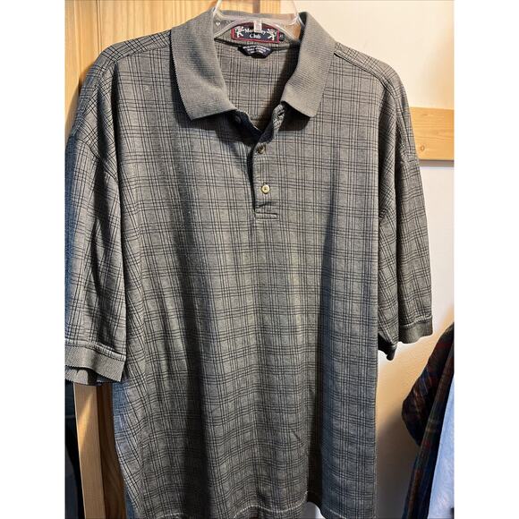 Monterey Club Vintage Men’s XL Gray SS Egyptian Cotton 1/4 Button Polo Shirt - Picture 7 of 12